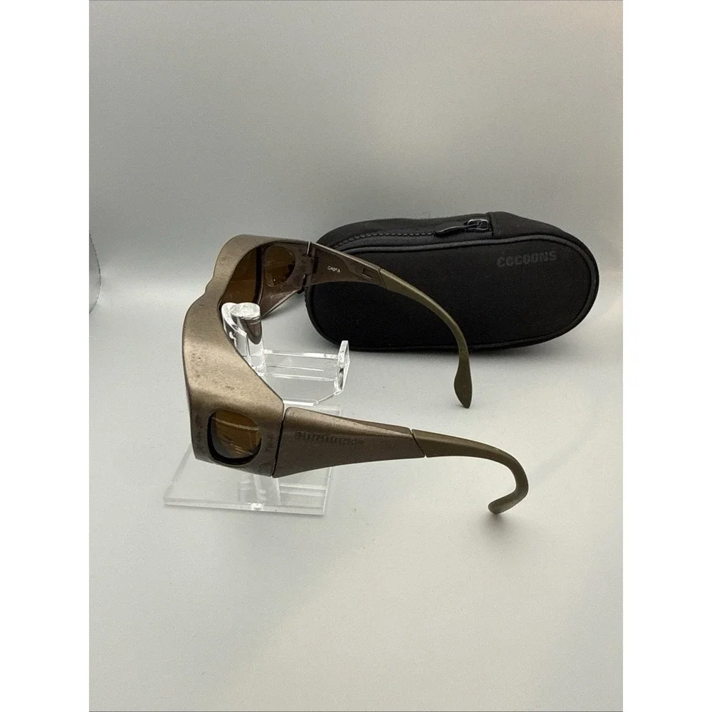 Cocoons Authentic Wrap Sunglasses Brown Frame  Lens Fit Over & Cacoons Case